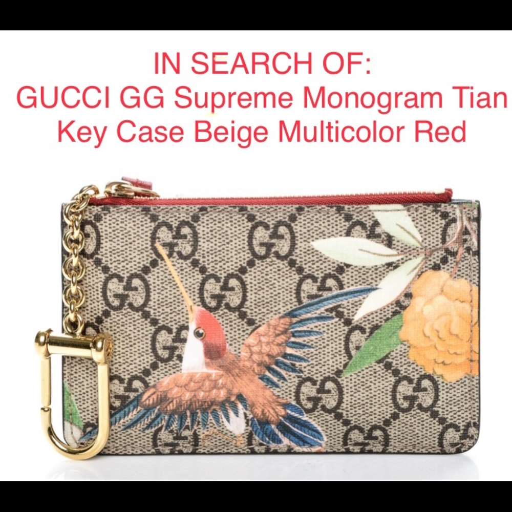 ISO: GUCCI GG Supreme Monogram Tian Key Case Beige Multicolor Red